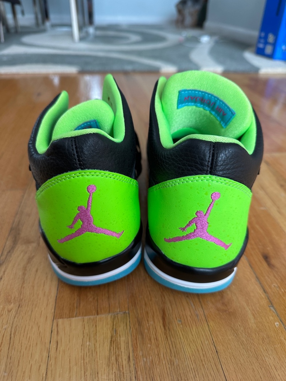 Jordan Flight Club 80s Black Lime Never Been Worn sz 10 - Picture 5 of 7